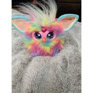 Hasbro Furby 2023 Interactive Rainbow Tie Dye Plush Toy Light Up Ears F6806